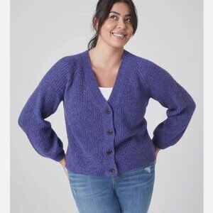 Lane Bryant Brand Size 26/28 Dazzling Blue Classic Button Front Crop Cardigan